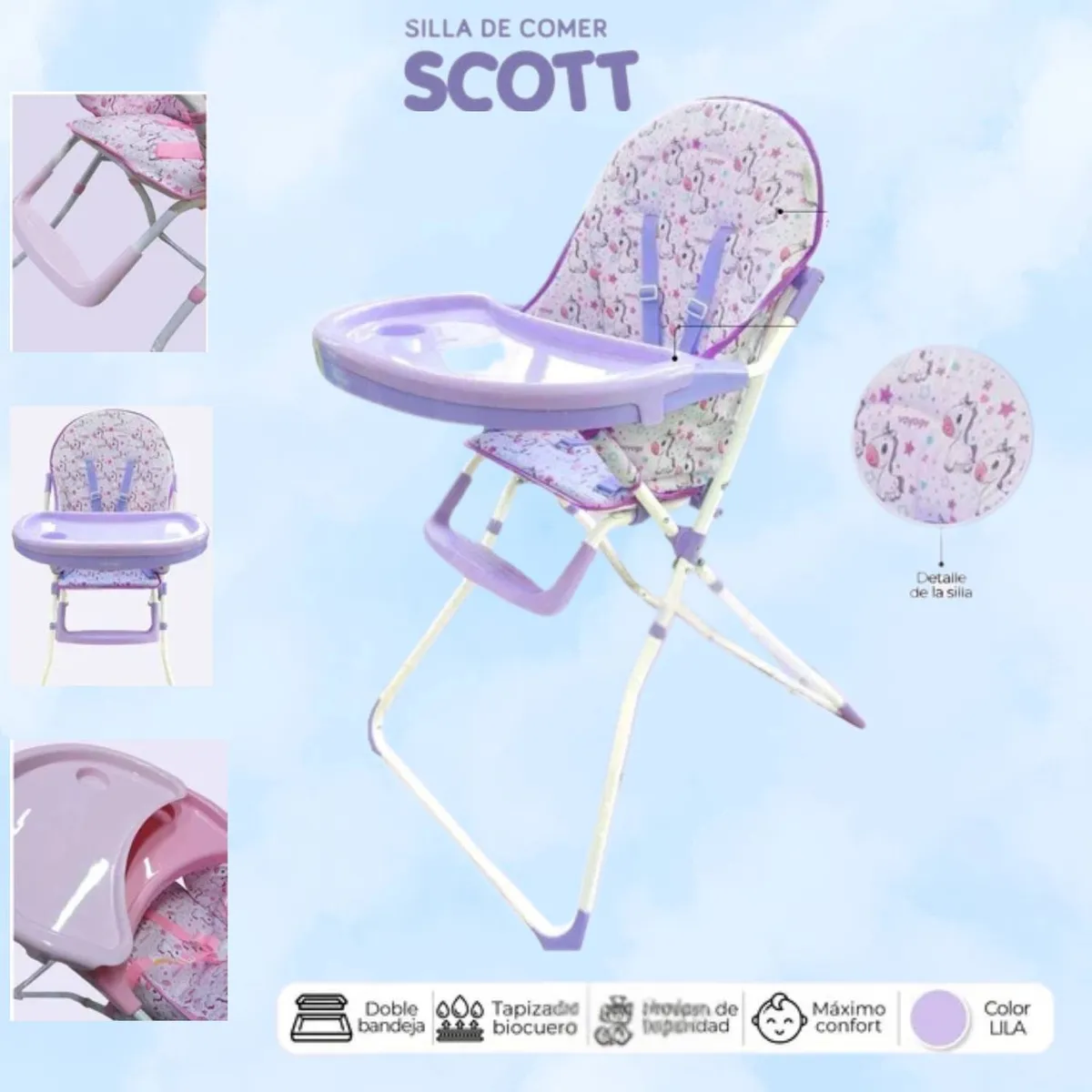 GENERICO - silla de comer scott morado