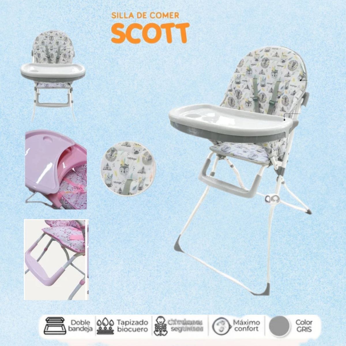 GENERICO - silla de comer scott gris