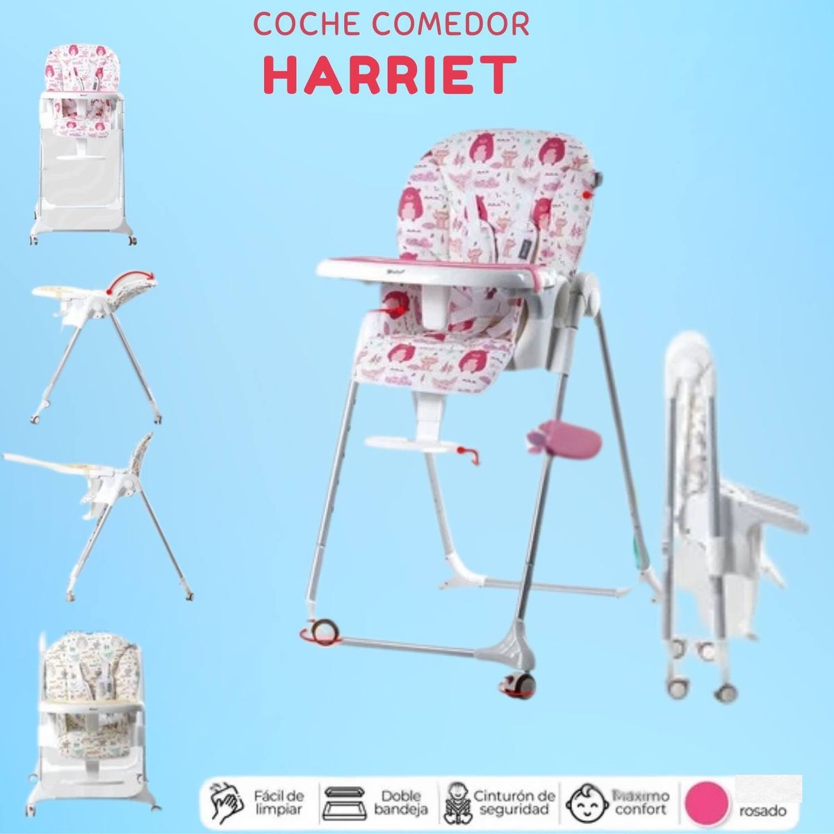 GENERICO - coche comedor harriet rosado