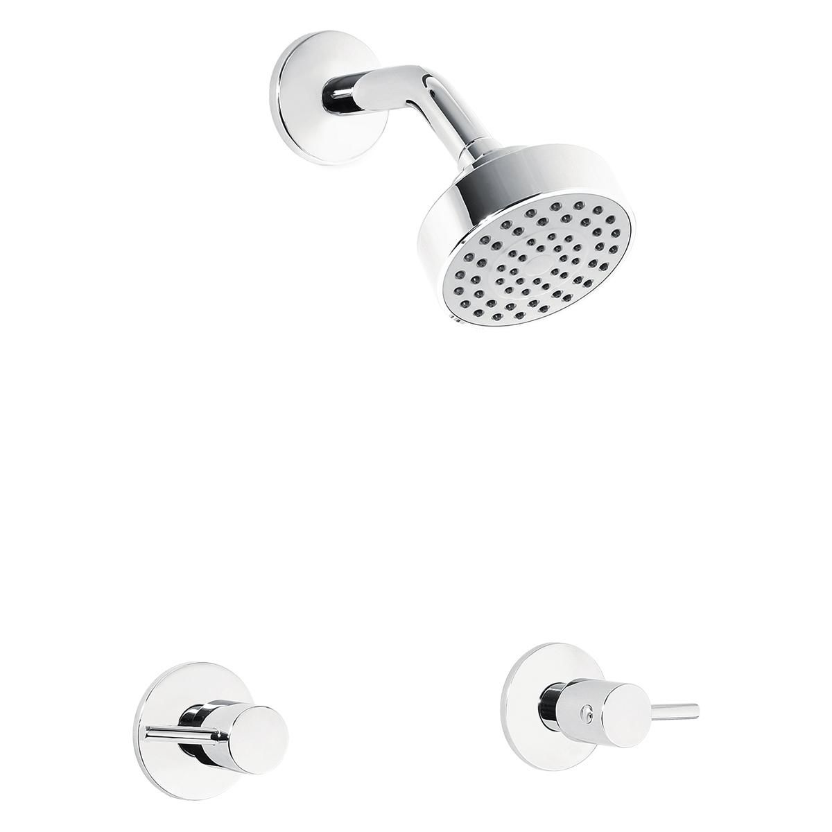 TREBOL - Mezcladora + Salida Ducha en Bronce Cromado Plateado