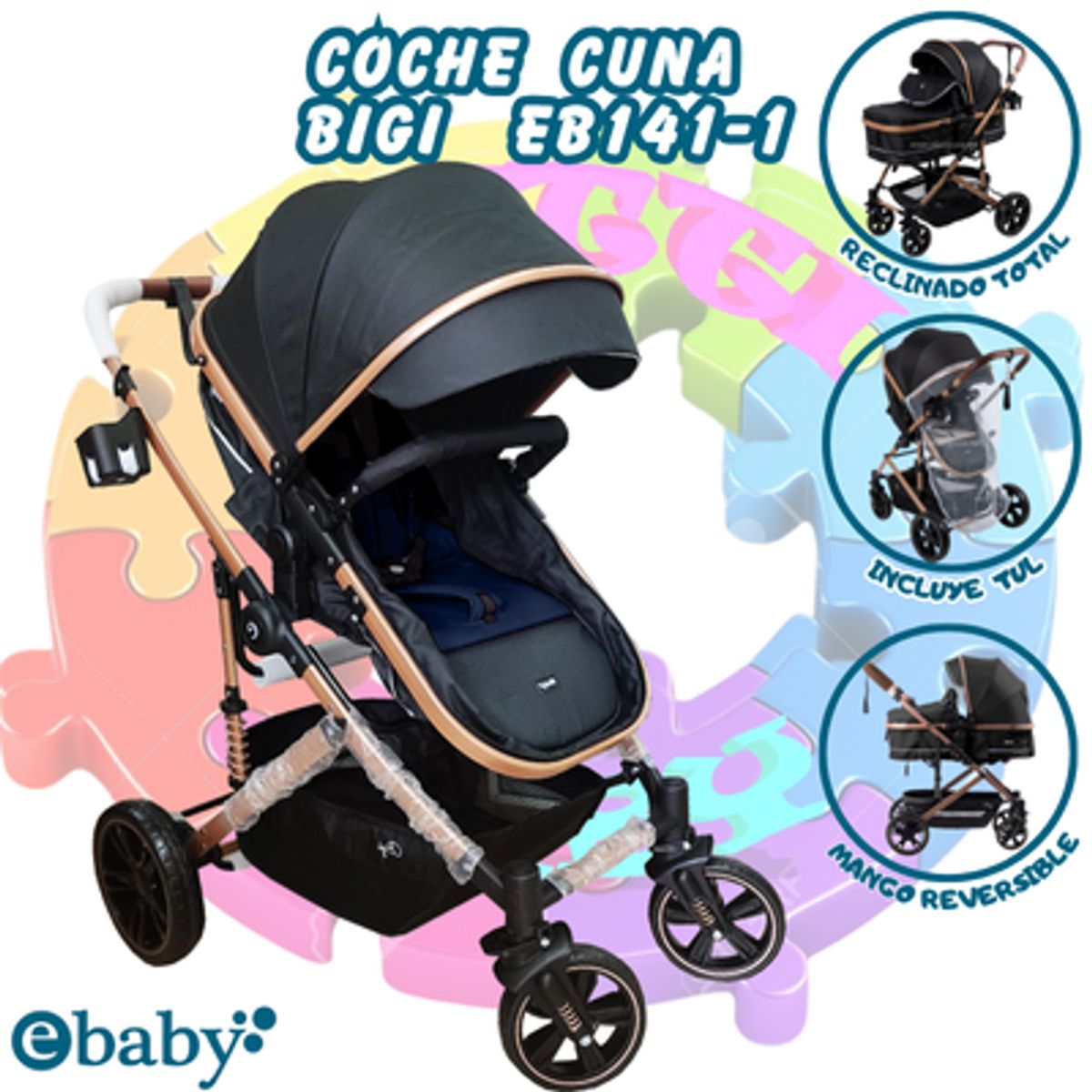 EBABY - COCHE MOISES - BIGI 141 AZUL-NUEVA PRESENTACION