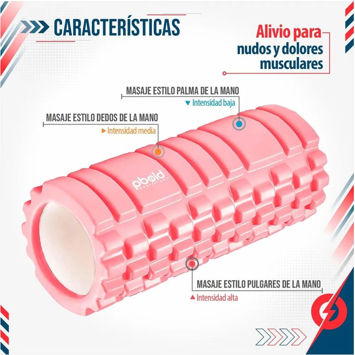 GENERICO - Foam Roller 35cm Rodillo de Espuma para Masaje Rosado