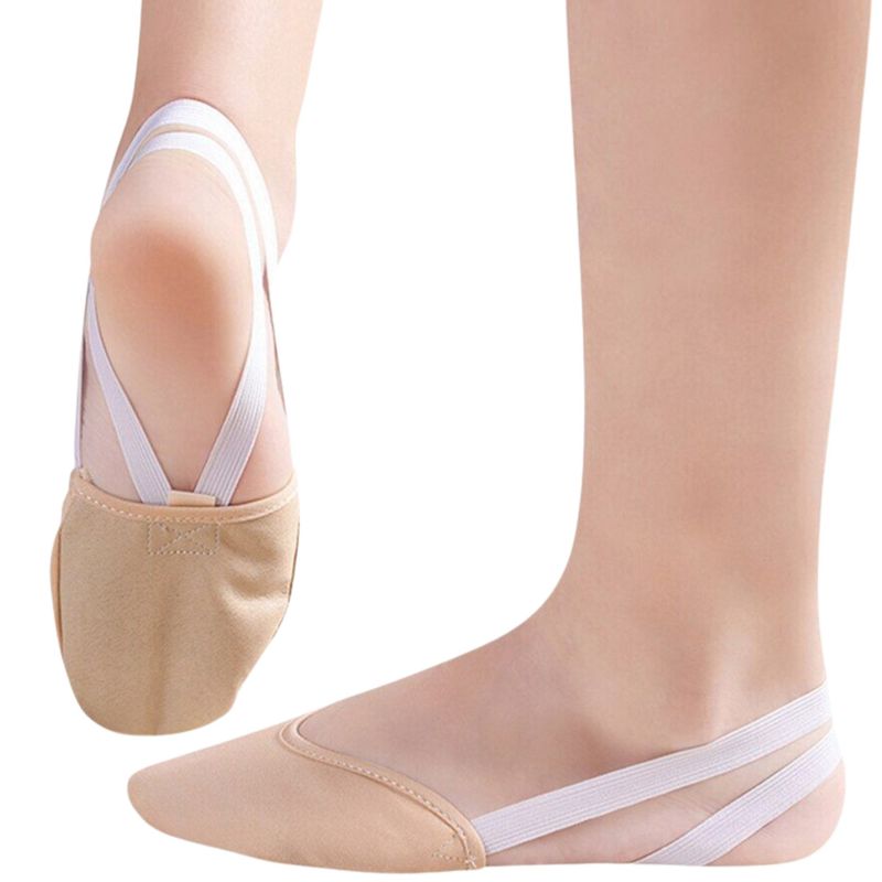 GENERICO - Puntas Medio Pie con Elástico Gimnasia Ballet Danza Marinera