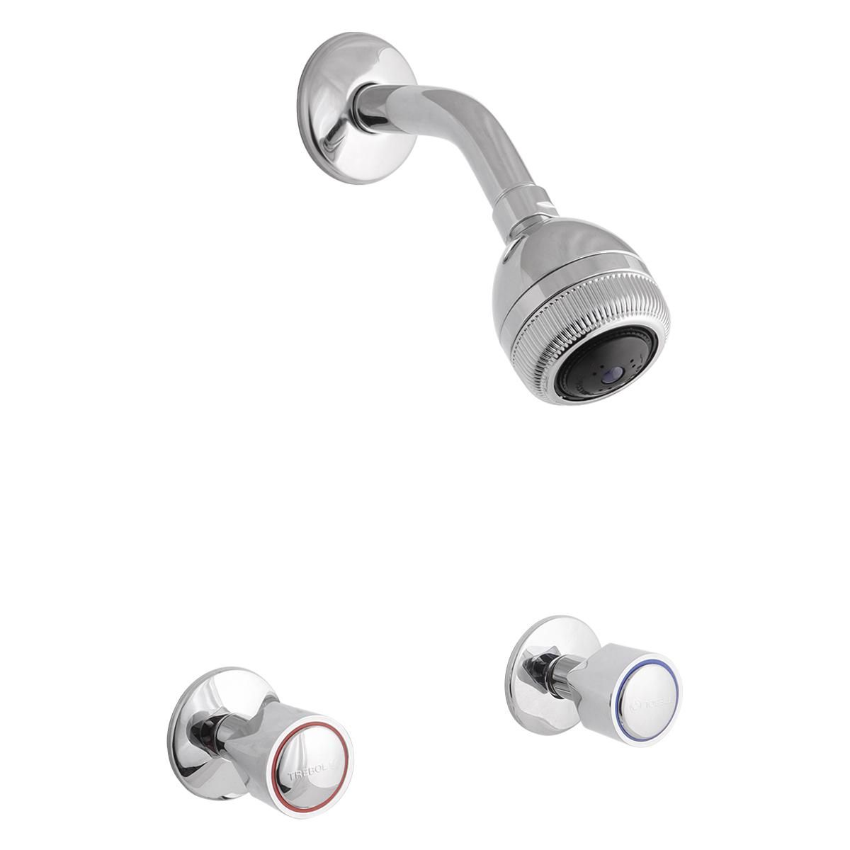 TREBOL - Mezcladora + Salida Ducha en Bronce Cromado Plateado