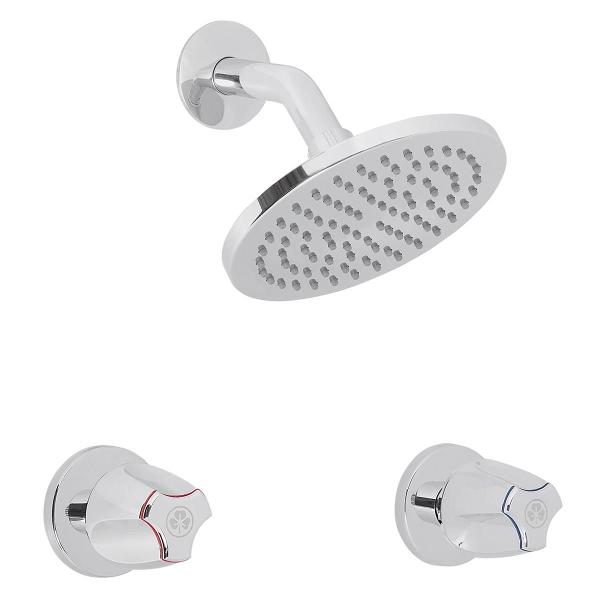 TREBOL - Mezcladora + Salida Ducha en Bronce Cromado Plateado