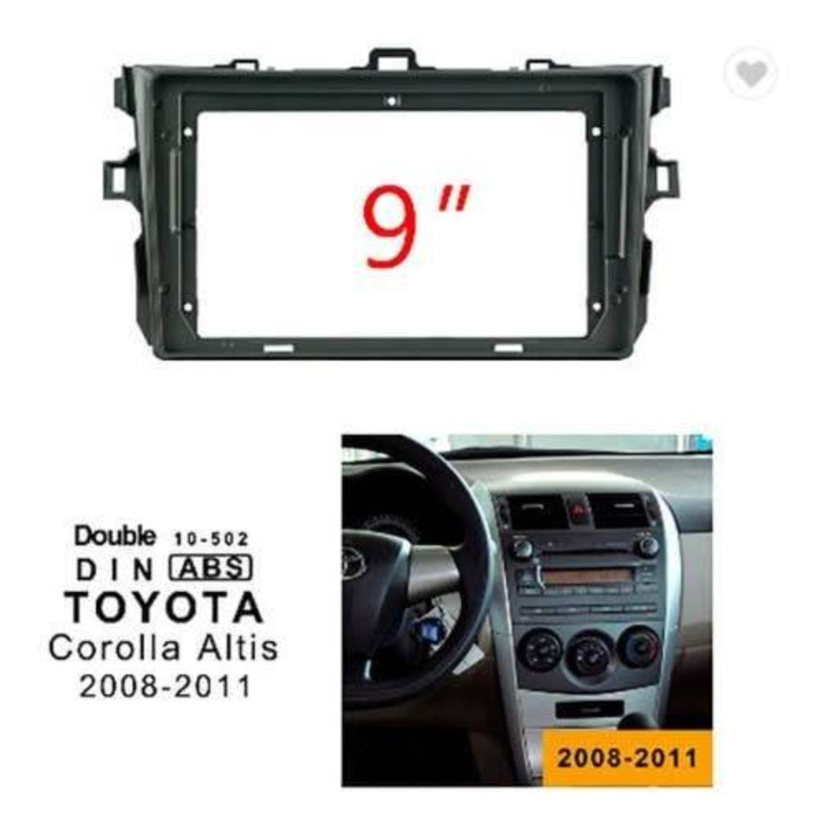 GENERICO - CONSOLA PARA TOYOTA COROLLA DEL 2008 AL 2013 - 9"