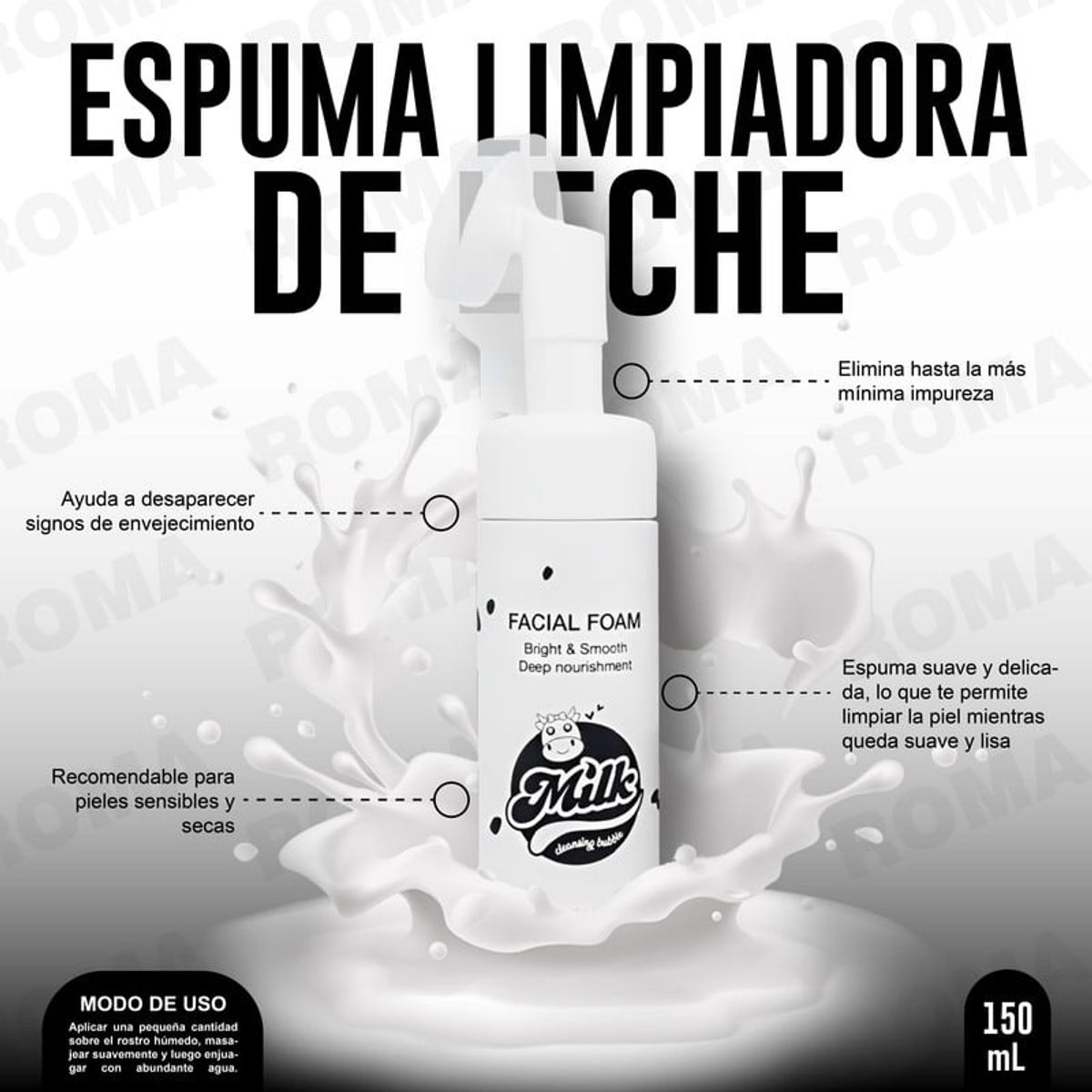 GENERICO - ESPUMA LIMPIADORA DE LECHE BRIANLIAN 150 ML