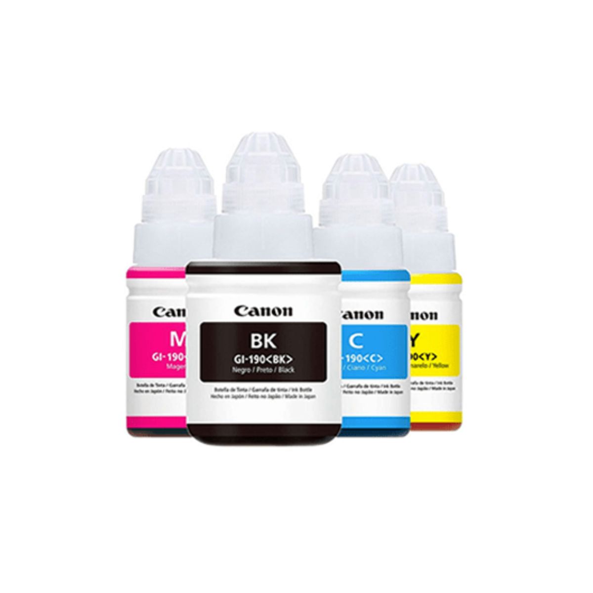 CANON - TINTA CANON GI-190 KIT X 4 COLORES C,M,Y,B - ORIGINAL