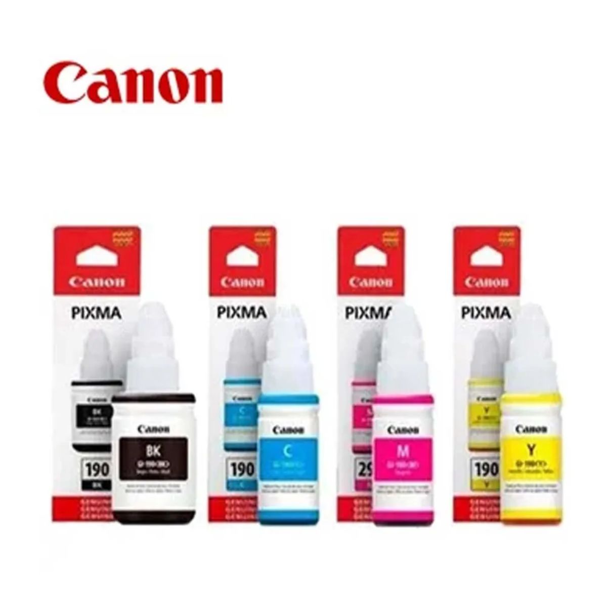 CANON - TINTA CANON GI-190 KIT X 4 COLORES C,M,Y,B - ORIGINAL