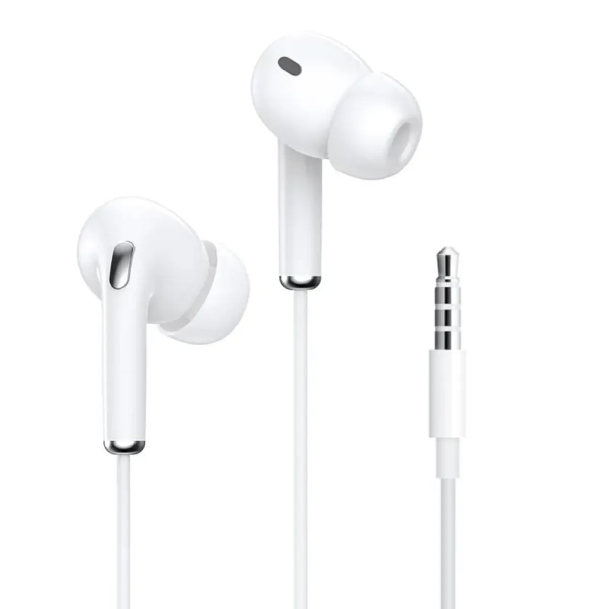 GENERICO - AUDIFONOS DE CABLE CON CHUPON COLOR BLANCO PARA CELULARES