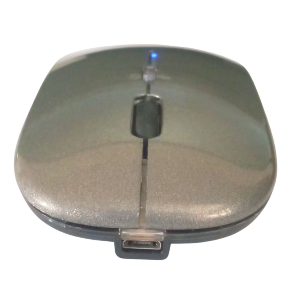 GENERICO - Mouse Inalámbrico Recargable Dual Bluetooth y USB 24G RGB PLOMO