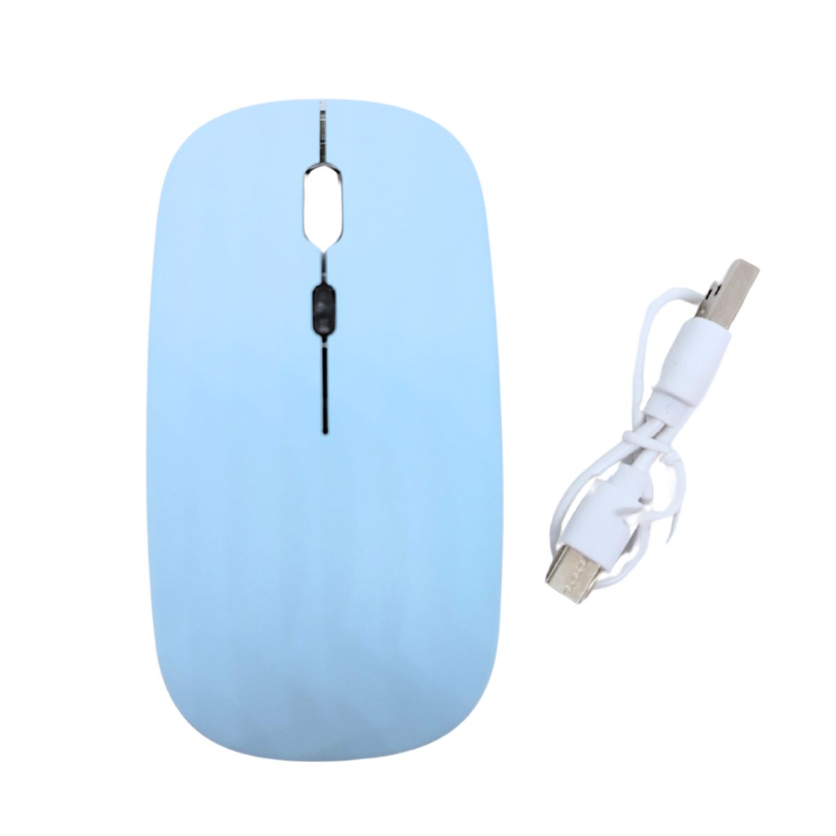GENERICO - Mouse Inalámbrico Recargable Dual Bluetooth y USB 24G RGB AZUL