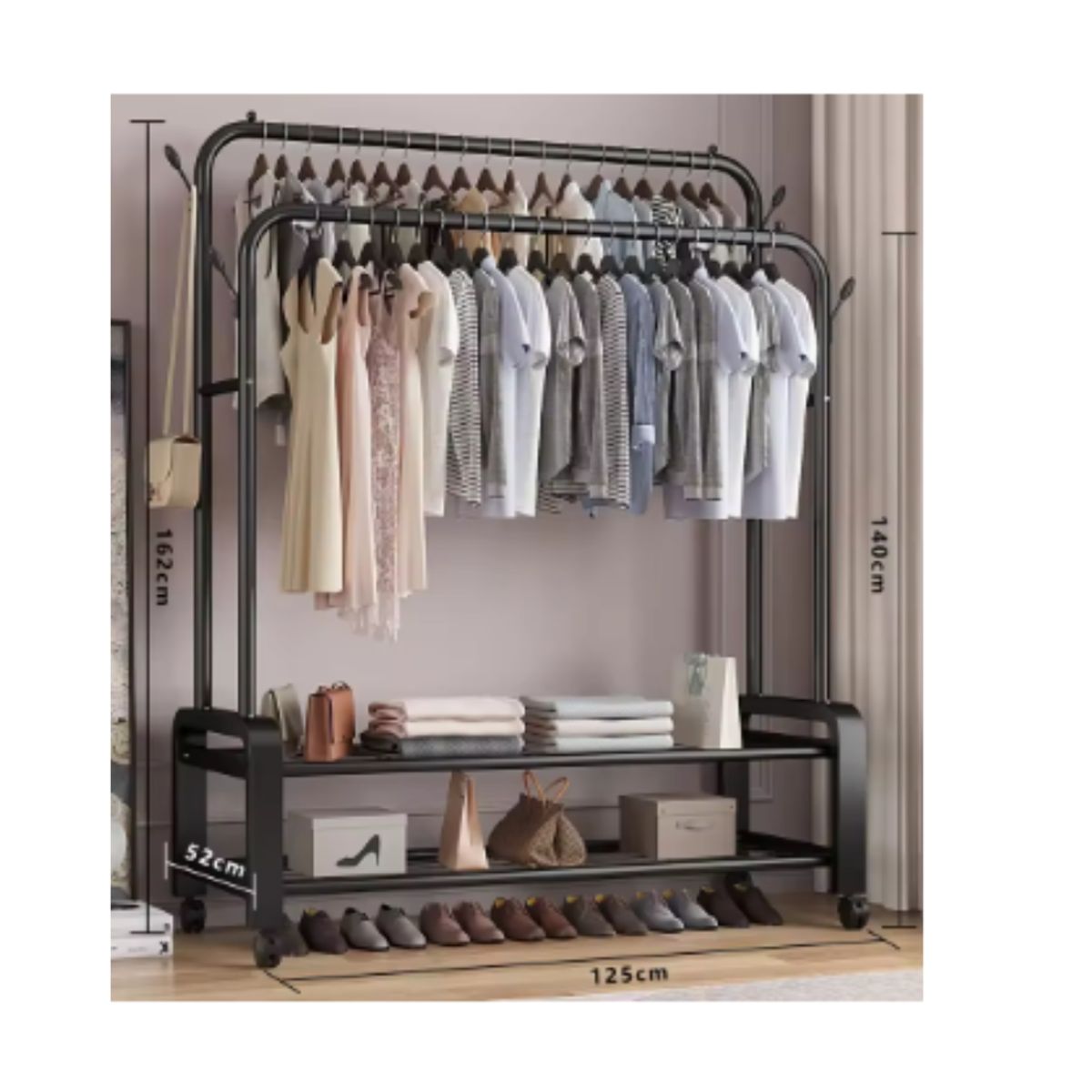 GENERICO - PERCHERO DE ROPA ESTANTE ZAPATERO DE DOS NIVELES