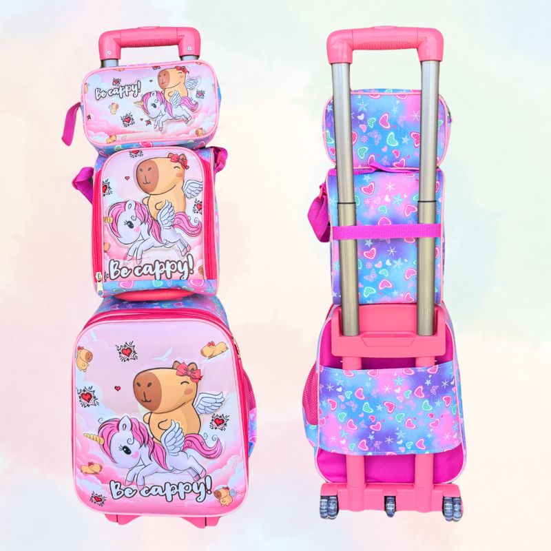 GENERICO - MOCHILA CAPIBARA TRES PIEZAS