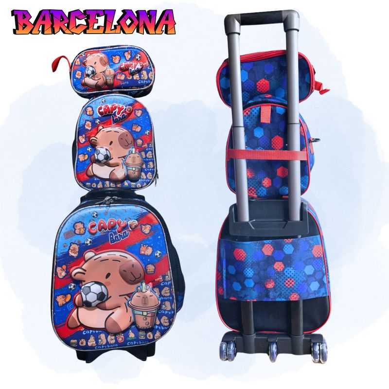 GENERICO - MOCHILA CAPIBARA TRES PIEZAS