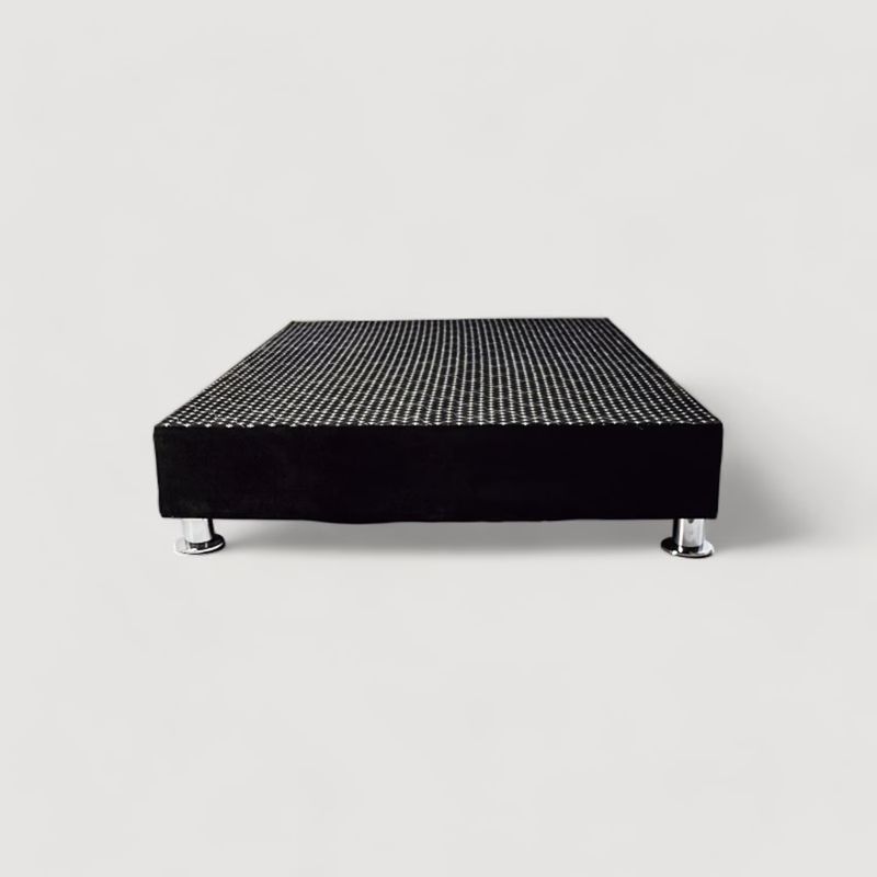 MUEBLES MACRUMO - Box Tarima Premiun acolchado 1.5 Plazas - Cuero Negro