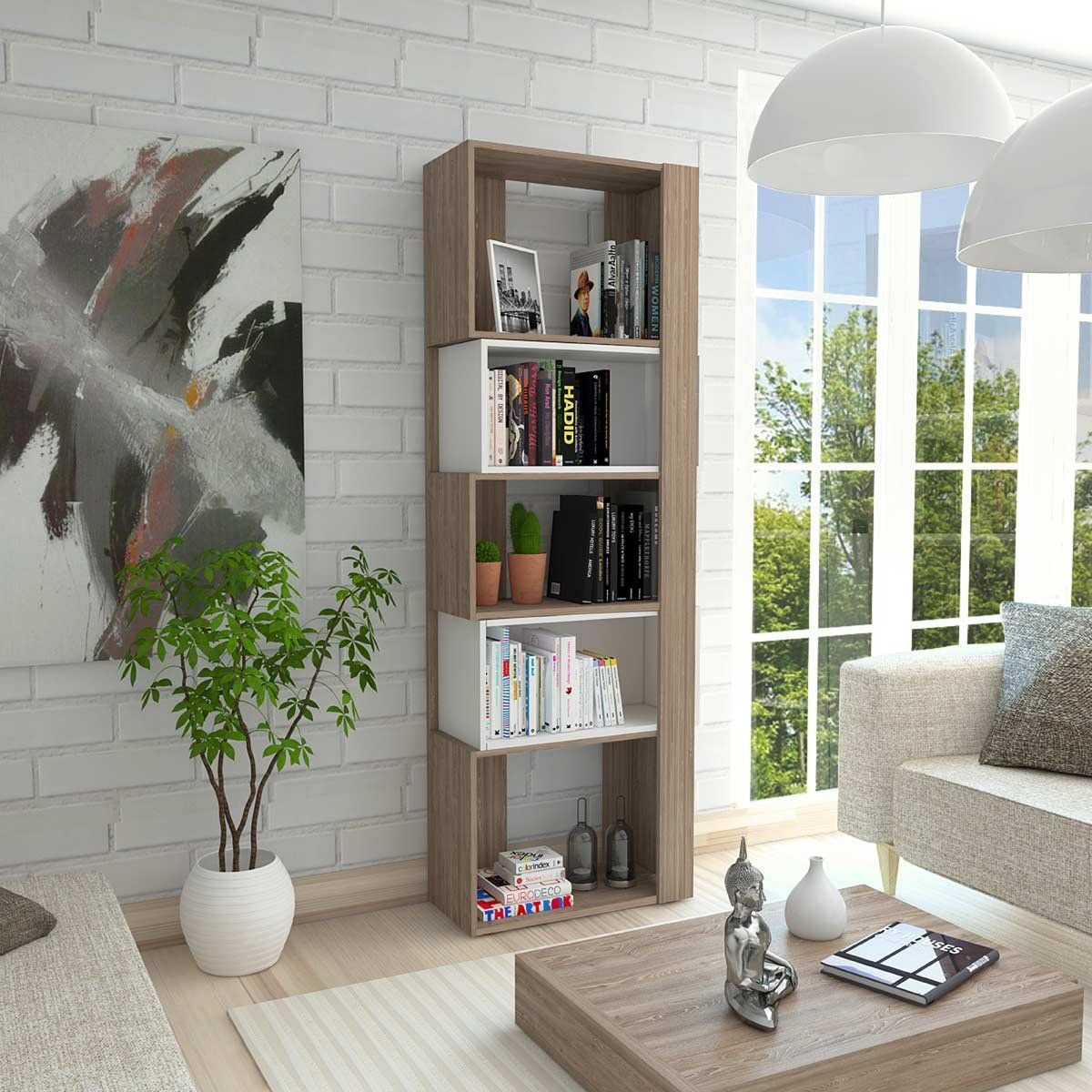 GENERICO - Biblioteca Lima Blanco-Miel   - Envío Armado y Melamina 18mm