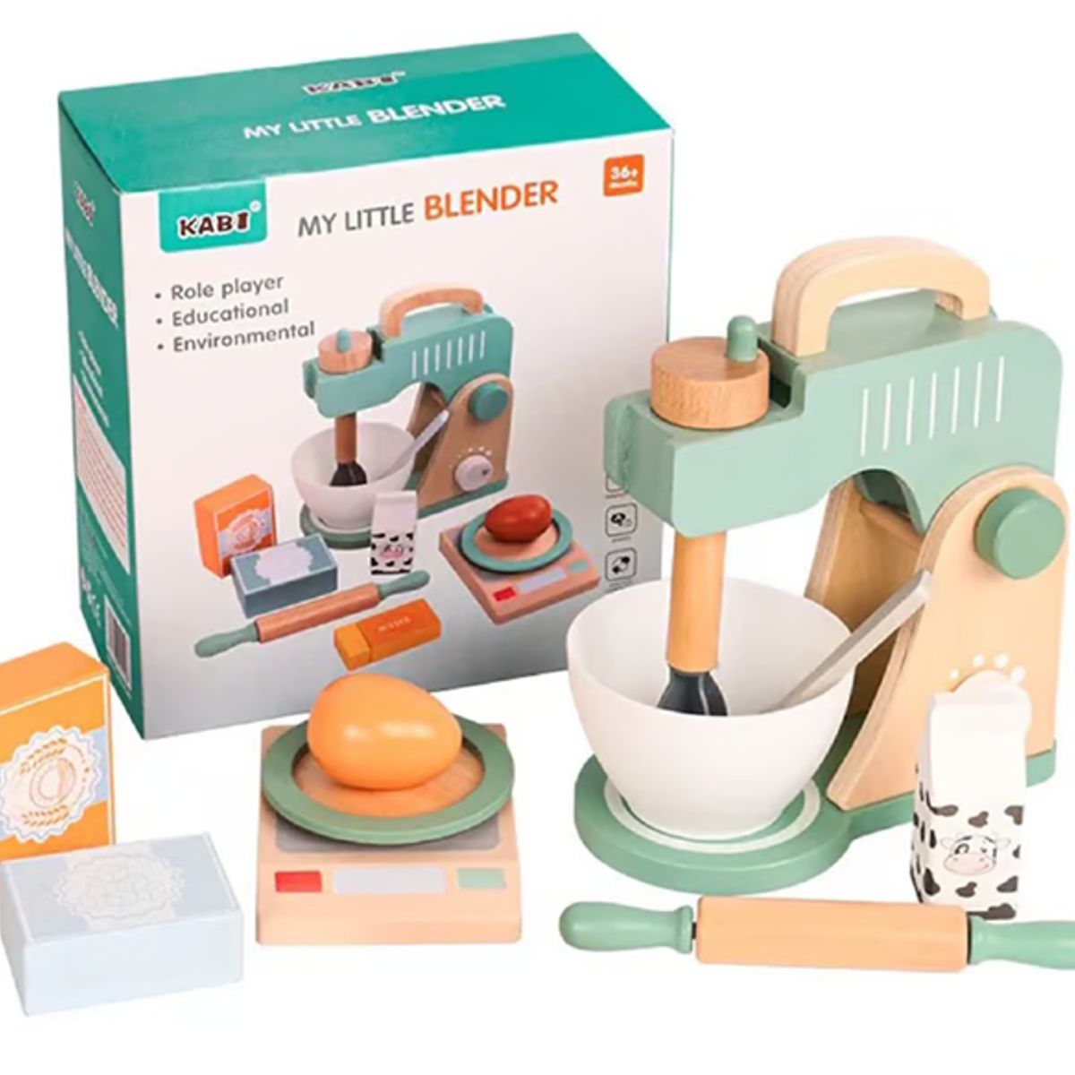 GENERICO - Batidora y utensilios de madera para niñas