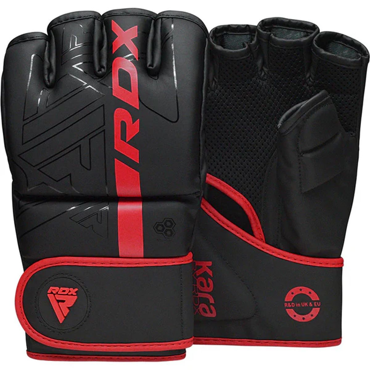 RDX - Guantes de MMA y Grappling Kara F6 Rojo - M