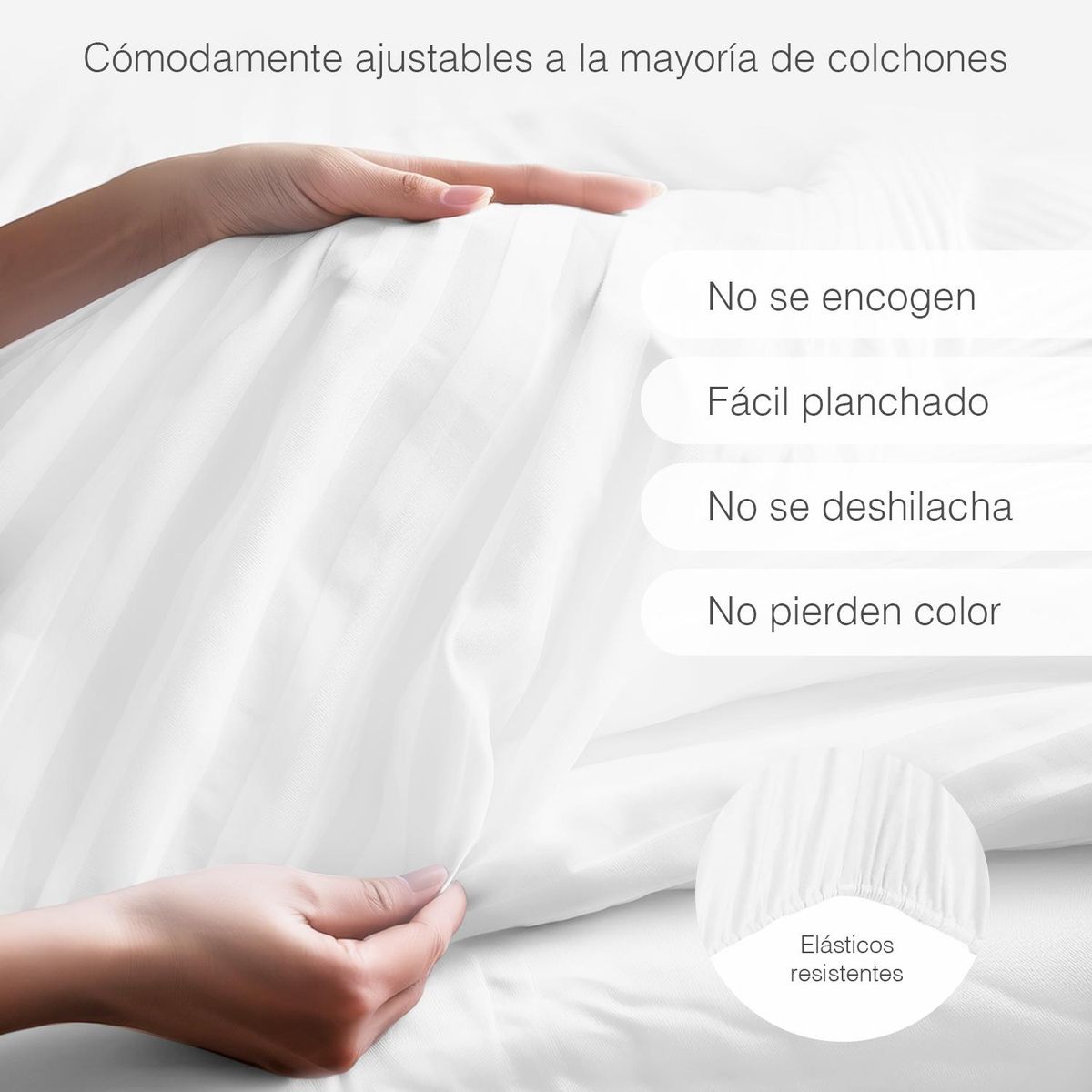 GENERICO - Juego de Sábanas Satinadas 1.5pl  100% Microfibra - Blanco