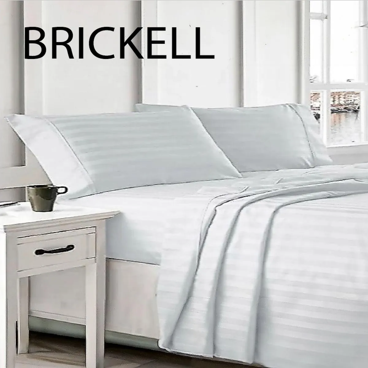 GENERICO - Juego de Sábanas Satinadas Queen 100% Microfibra - Blanco