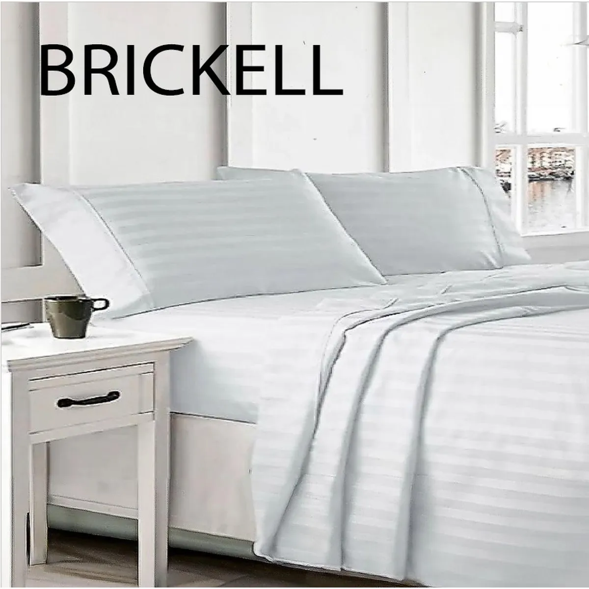 GENERICO - Juego de Sábanas Satinadas Queen 100% Microfibra - Blanco