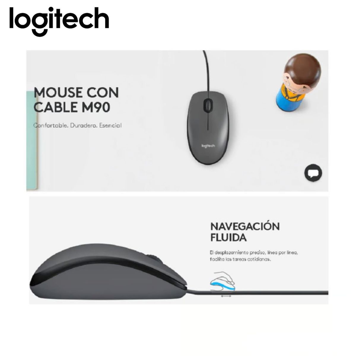 LOGITECH - Mouse Logitech M90 USB Cable