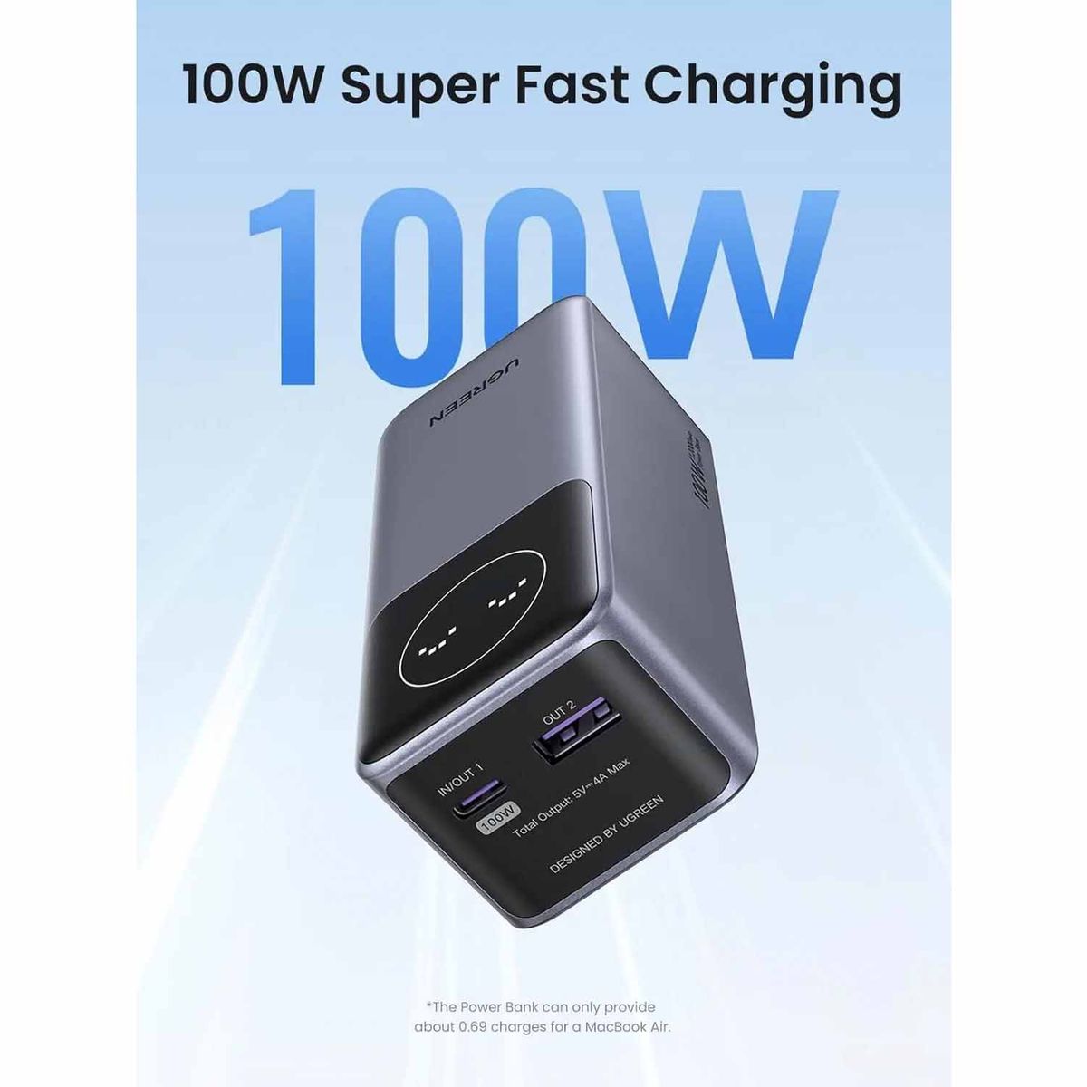 UGREEN - Power Bank Ugreen Nexode 12000Mah Carga Rapida 100W Model Pb724 35526B