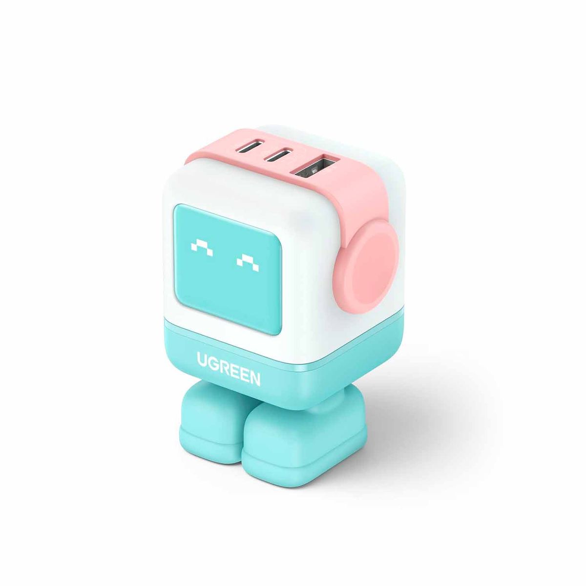 UGREEN - Cargador Ugreen Robot 65 Watts Tipo C Carga Rapida Pink Blue 35856