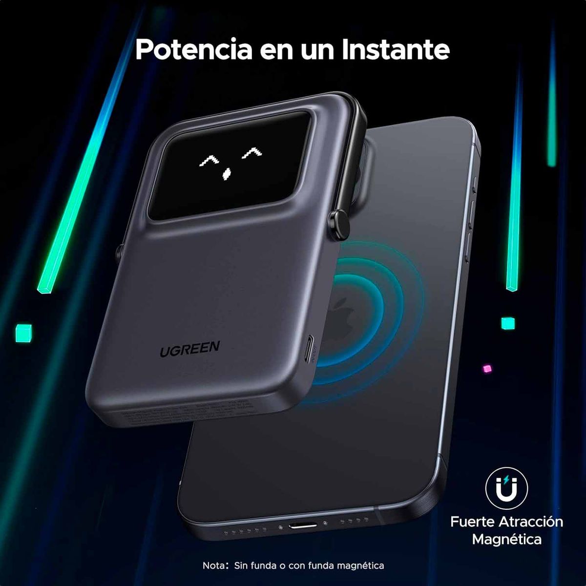 UGREEN - Power Bank Ugreen carga inalámbrica 5000Mah Negro Pb571 35605B