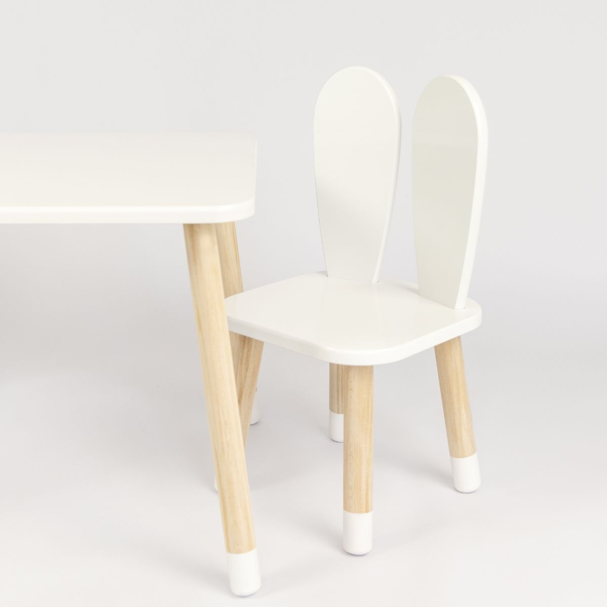 GENERICO - Silla de Madera Infantil Conejo Blanco Muebles Gaudi