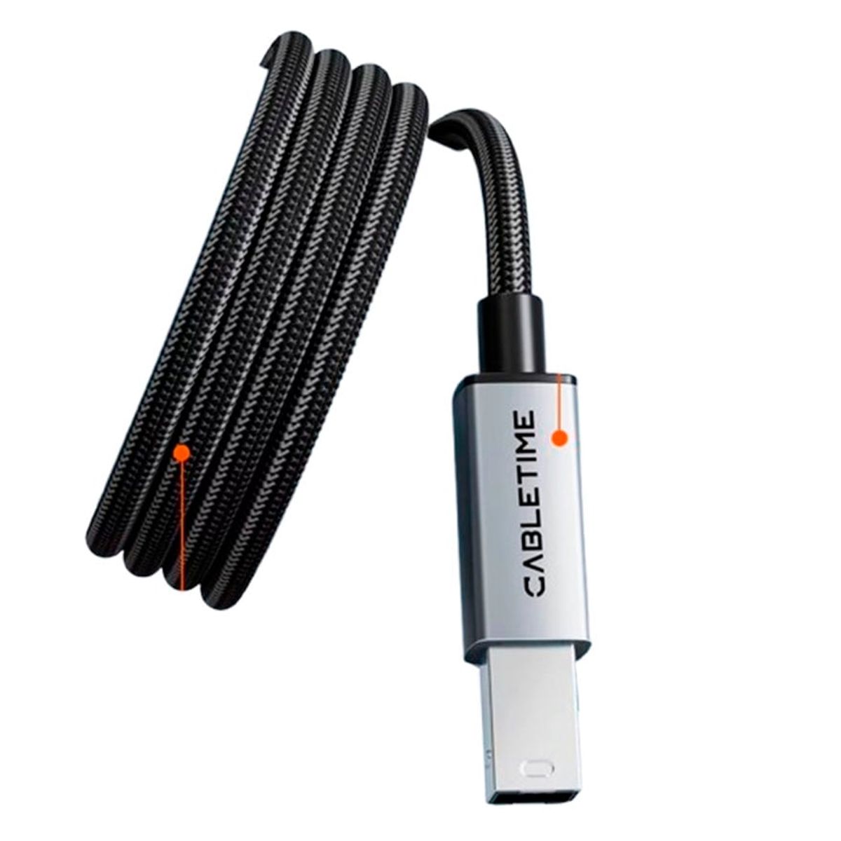 VENTION - Cable Premium 2m USB-C Tipo-B Nylon Reforzado PC Mac DJ Audio