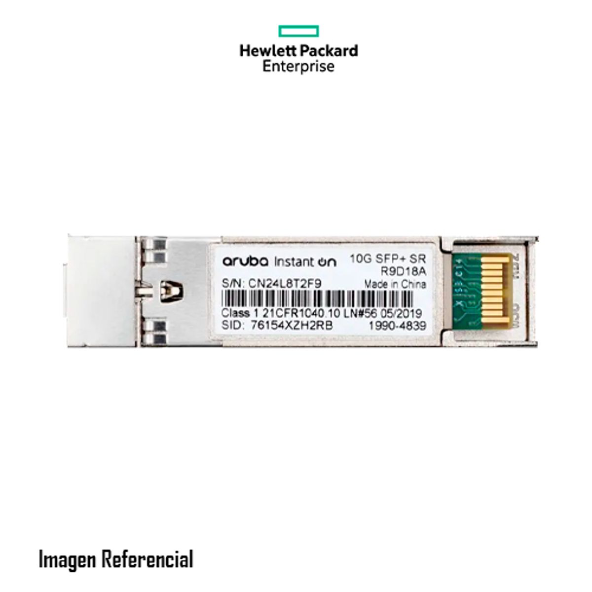 ARUBA - TRANSCEPTOR HPE ARUBA SFP+ LC 10G-SR MULTIMODO PN R9D18A