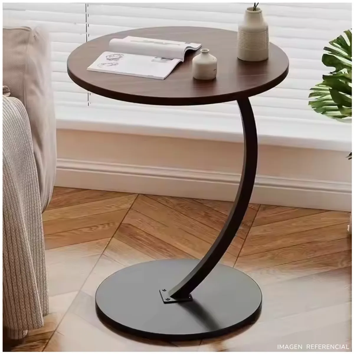 INSPIRA MARKET - Mesa Auxiliar Circular Moderna en Forma de C