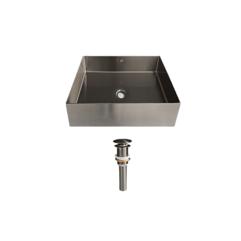 XM - LAVADERO CUADRADO DE ACERO CON DESAGÜE PLOMO LA30402-4040