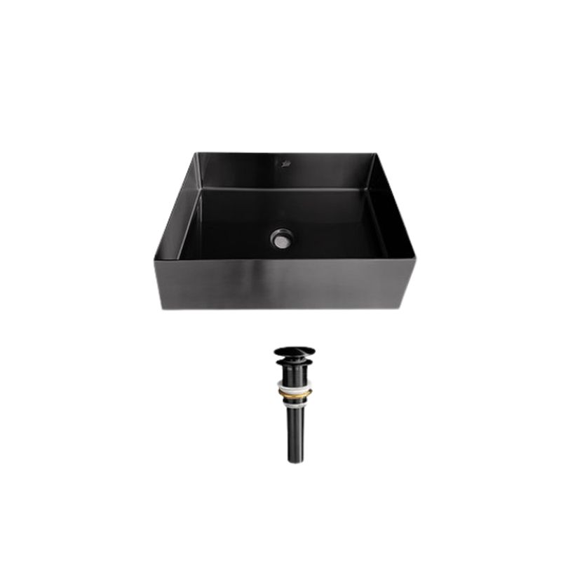 XM - LAVADERO CUADRADO DE ACERO CON DESAGÜE NEGRO LA30401-4040