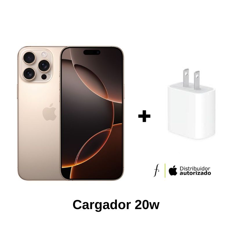 APPLE - Apple iPhone 16 Pro Max Intelligence 256GB - (eSIM) - Desert Titanium + Cargador
