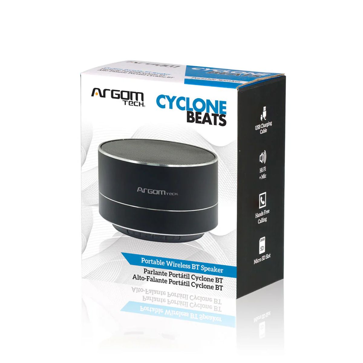 ARGOMTECH - PARLANTE INALAMBRICO CYCLONE NEGRO