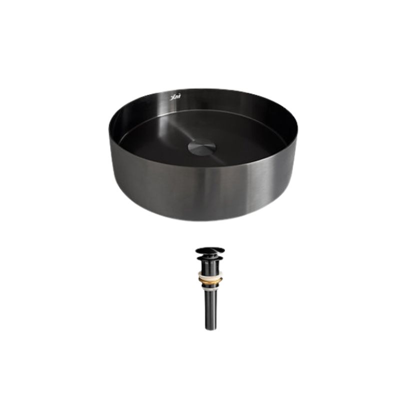 XM - BOWL CIRCULAR DE ACERO CON DESAGÜE NEGRO LA30401-R38
