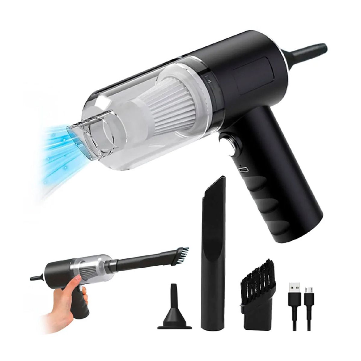 GENERICO - Aspiradora Inalámbrica Recargable para Carro 3 en 1 AS-228