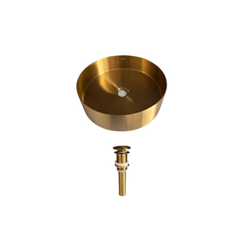 XM - BOWL CIRCULAR DE ACERO CON DESAGÜE DORADO LA30407-R38