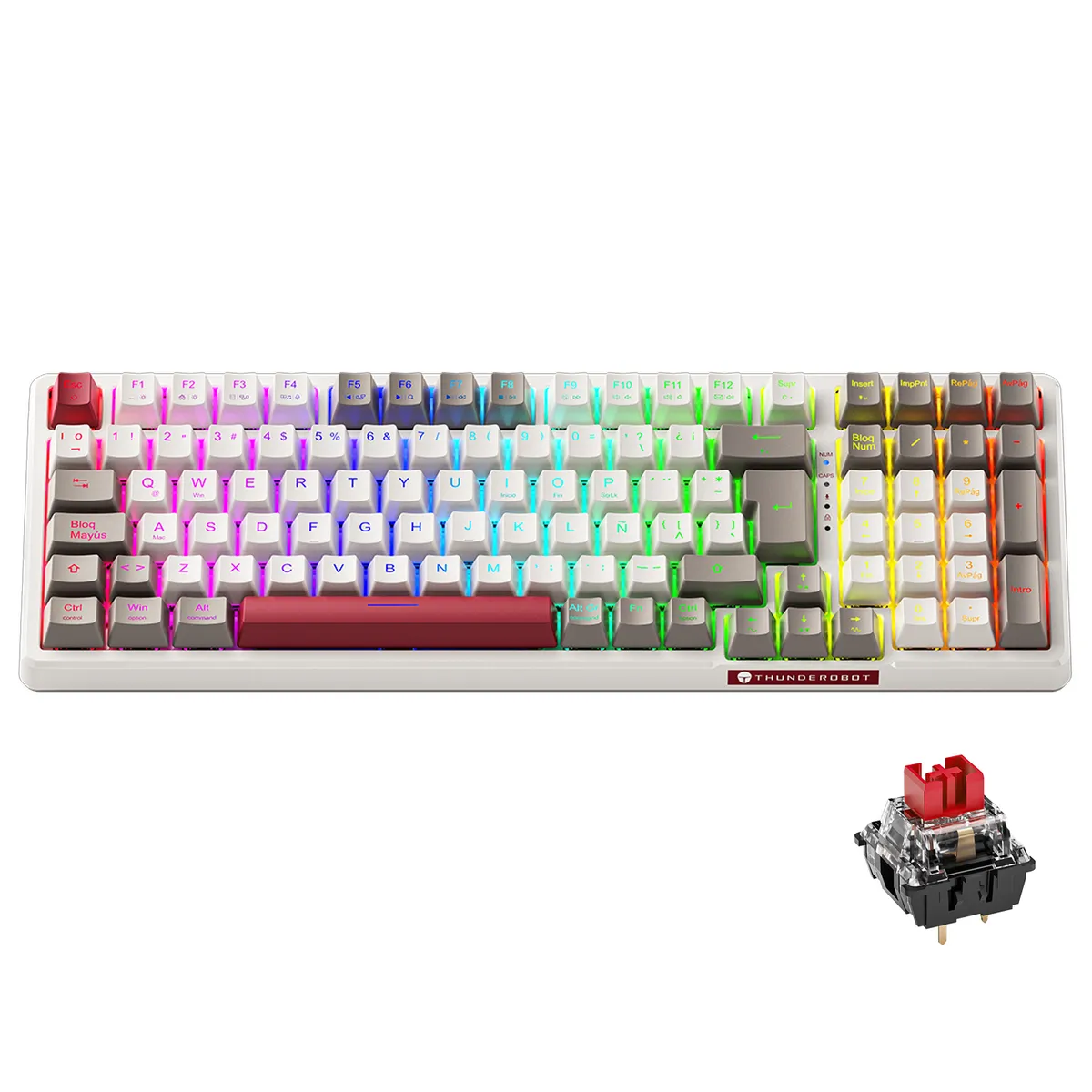 THUNDEROBOT - Teclado Gamer Thunderobot Mecanico Con Cable K98 Switch Red Led-RGB