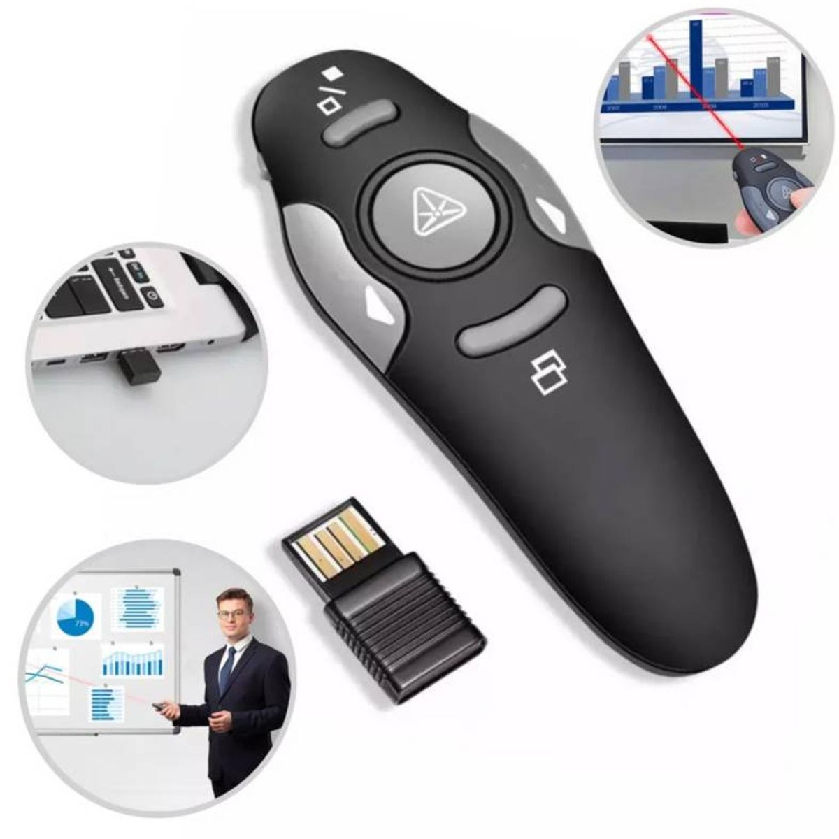 GENERICO - Puntero De Presentación Inalámbrico Control Remoto Laser