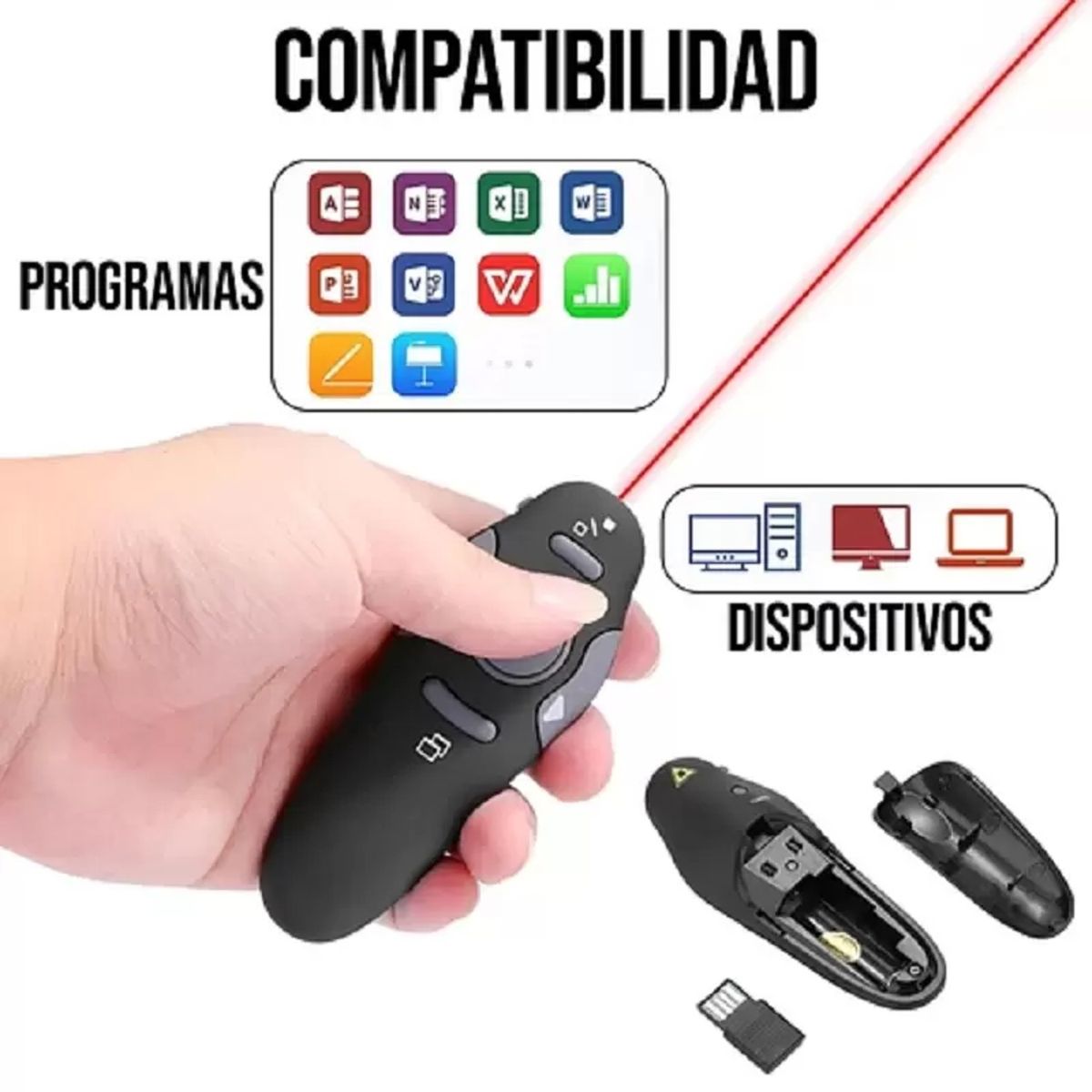 GENERICO - Puntero De Presentación Inalámbrico Control Remoto Laser