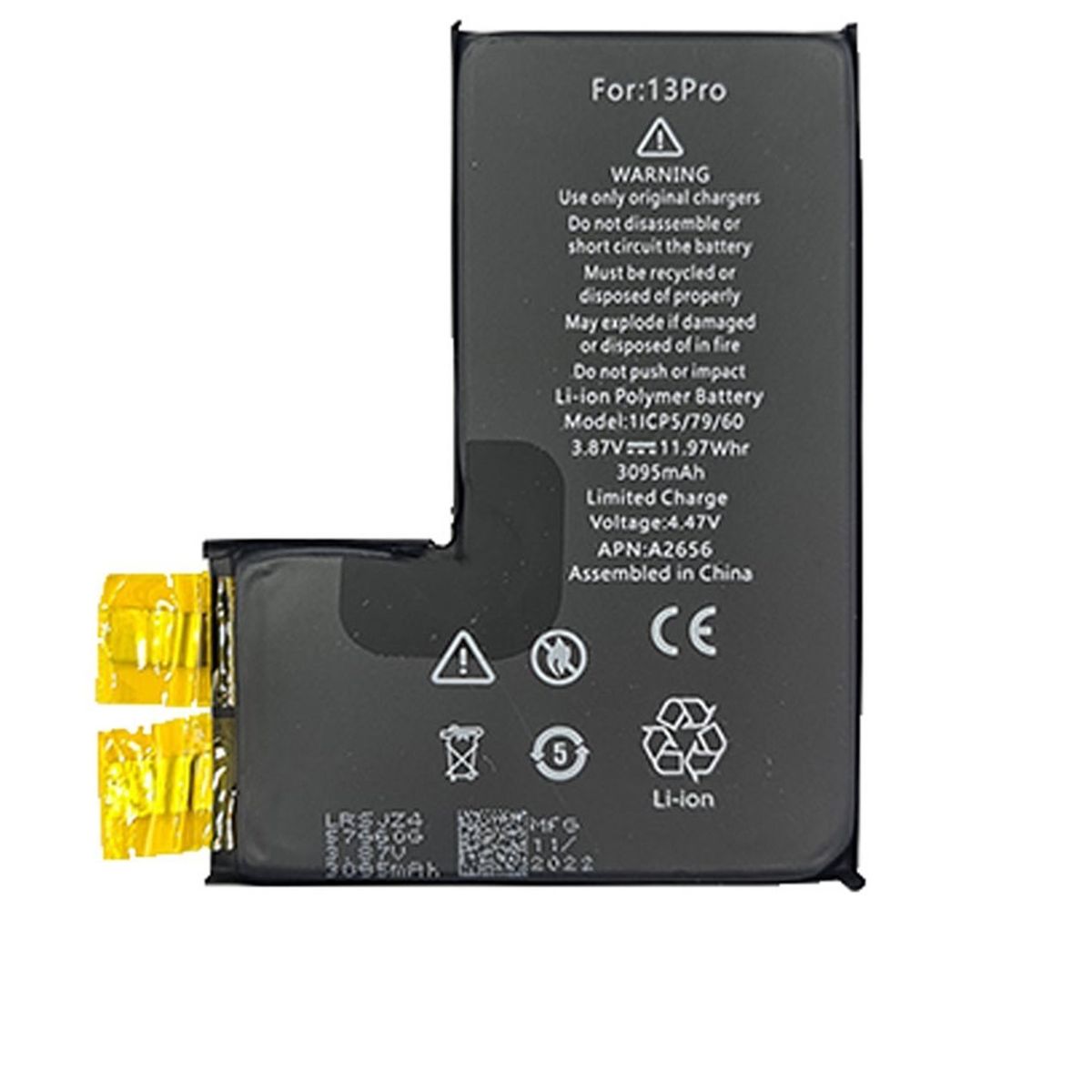 GENERICO - BATERIA  IPHONE  13 PRO SIN FLEX  TORIGINAL-SM NUEVO