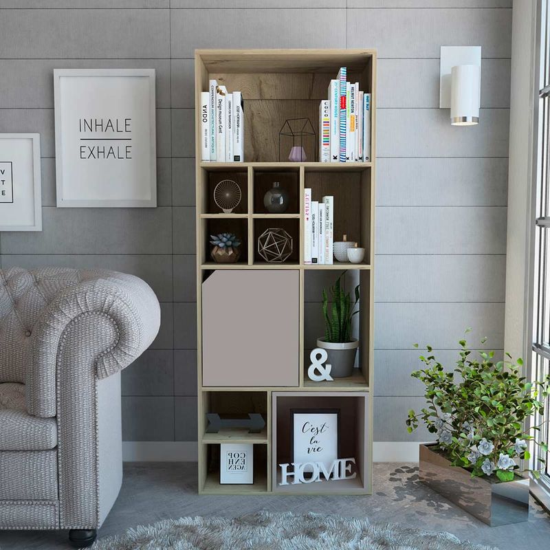 GENERICO - Biblioteca Zara Modulo Alto  Duna-Taupe   - Envío Armado y Melamina 18mm