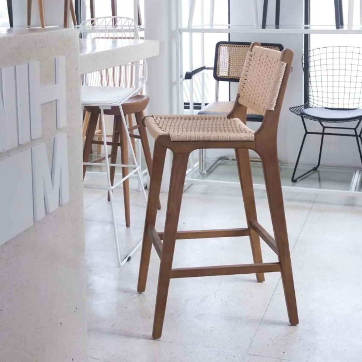 NIHM - Silla Bar de Rattán Ribbon 75cm