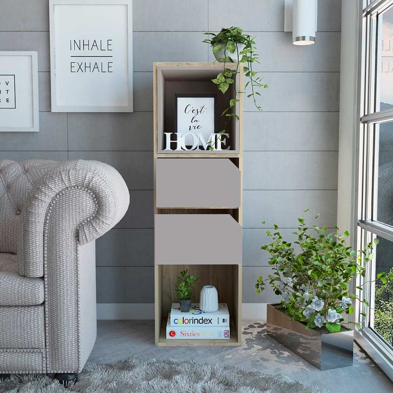 GENERICO - Biblioteca Zara Modulo Cajones  Duna-Taupe   - Envío Armado y Melamina 18mm