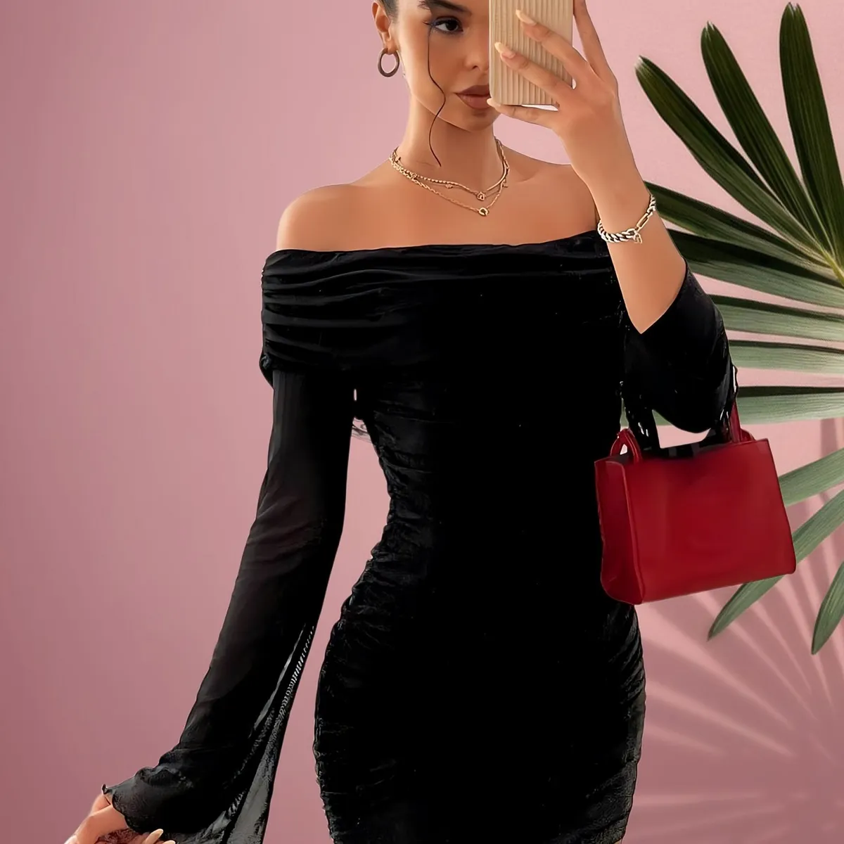 GENERICO - VESTIDO LOLITAS NEGRO CON MANGA LATIN