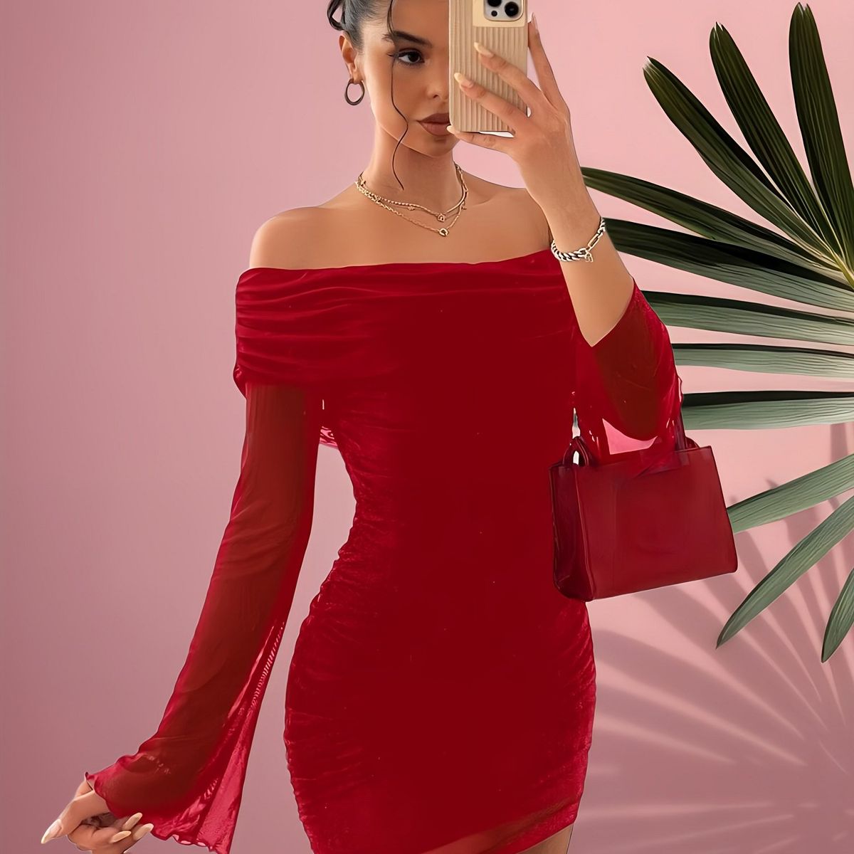 GENERICO - VESTIDO LOLITAS ROJO CON MANGA LATIN